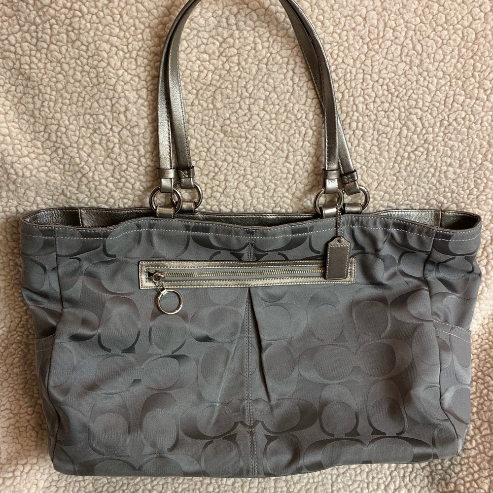 Coach Signature silver Gabby Weekender Tote